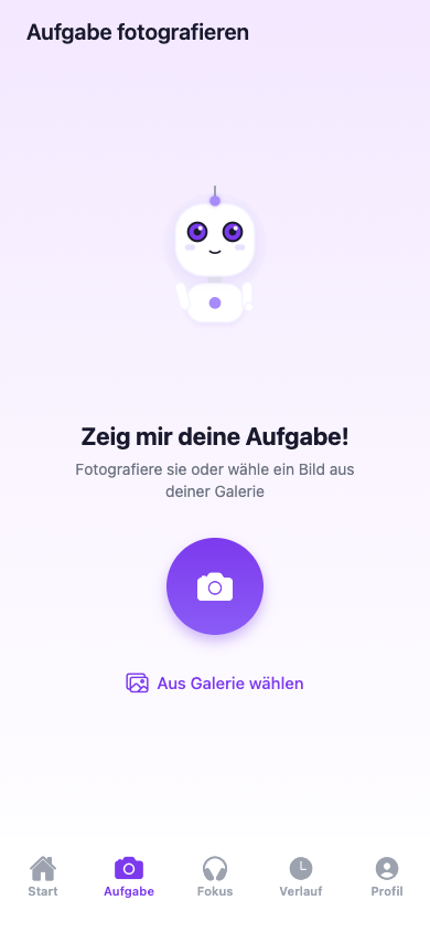Aufgabe fotografieren
